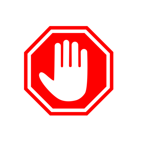 Stop Do Not Enter Hand Symbol Red and White Sign Template